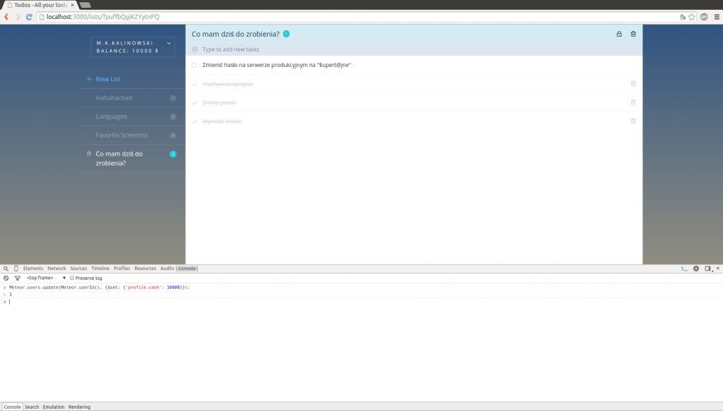 Insecure - edycja konta